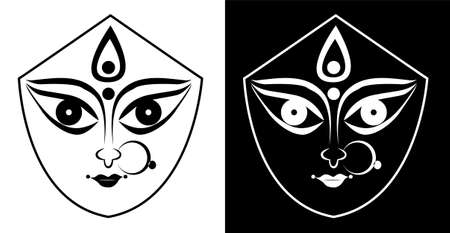 Symbol of Goddess Druga isolated on black and white backgroundのイラスト素材
