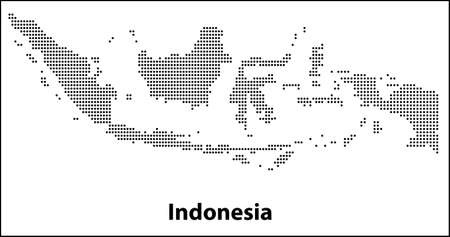 Vector halftone Dotted map of Indonesia country for your design, Travel Illustration concept.のイラスト素材