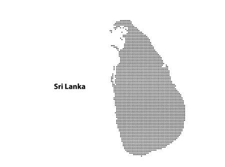 Vector halftone Dotted map of Sri Lanka country for your design, Travel Illustration concept.のイラスト素材