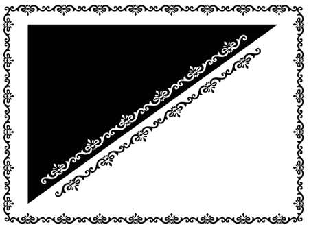 Border design concept of Indian cultural folk art isolated on black and white backgroundのイラスト素材