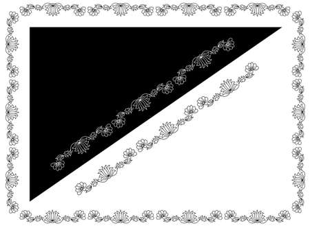 Border design concept of Indian cultural folk art isolated on black and white backgroundのイラスト素材