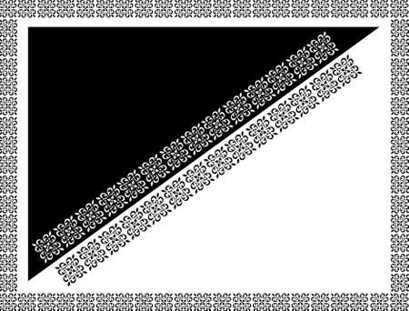 Border design concept of Indian cultural folk art isolated on black and white backgroundのイラスト素材