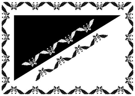 Border design concept of Indian cultural folk art isolated on black and white backgroundのイラスト素材