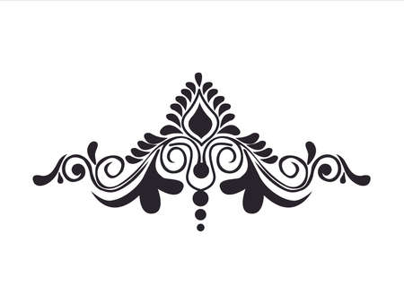 Abstract floral design isolated on black and white backgroundのイラスト素材