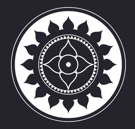 Abstract floral design isolated on black and white backgroundのイラスト素材