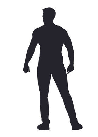 Man Standing Silhouette Vector Artのイラスト素材