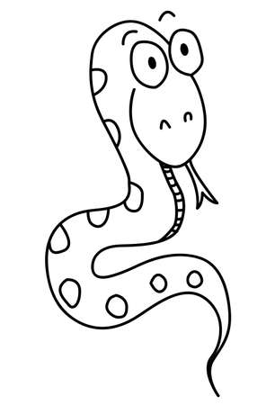 Snake Drawing for Kids - Vector Line artのイラスト素材