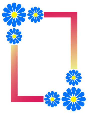 Colorful border design concept of Flowers and rectangles - vector illustrationのイラスト素材
