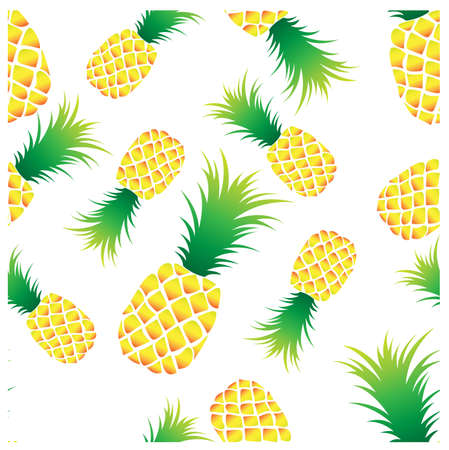 Seamless texture pattern of Pineapple - vector illustrationのイラスト素材
