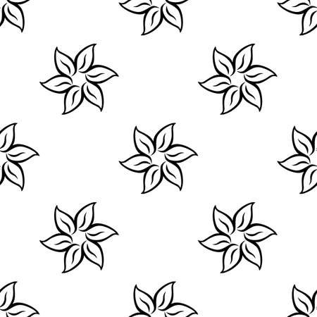 Black Floral Mandala design concept isolated on white background is in Seamless pattern - vector illustrationのイラスト素材