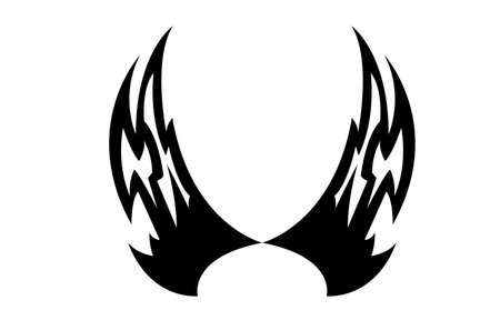 Abstract black evil wings isolated on white background - vector illustrationのイラスト素材