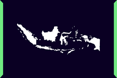 Modern Windows style design concept of map isolated on dark background of Country Indonesia - vector illustrationのイラスト素材