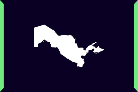 Modern Windows style design concept of map isolated on dark background of Country Uzbekistan - vector illustrationのイラスト素材