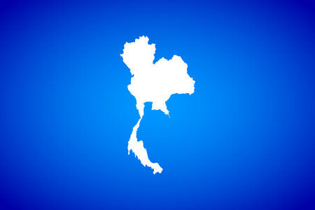 White map isolated on blue background design concept of Country Thailand - vector illustrationのイラスト素材