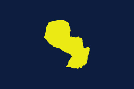 Yellow map isolated on dark blue background of the Country Paraguay - vector illustrationのイラスト素材