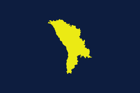 Yellow map isolated on dark blue background of the Country Moldova - vector illustrationのイラスト素材