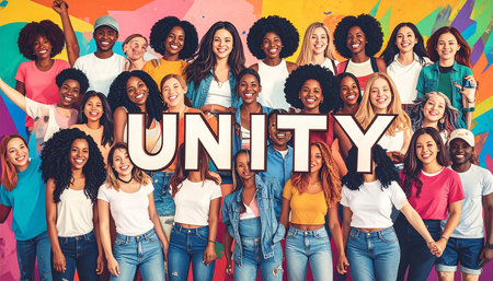 UNITY Multiethnic Community Togetherness Diversity Ethnicity Unity Conceptの素材