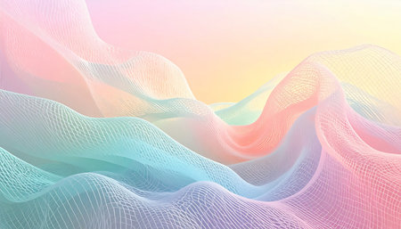 Abstract background with wavy lines. 3d rendering, 3d illustration.の素材