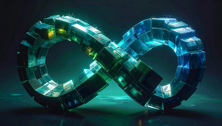 3d rendering of abstract technology concept. Computer generated virtual reality.の素材