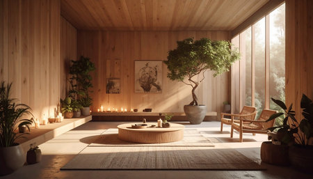 Interior of modern japanese style room,3d renderingの素材