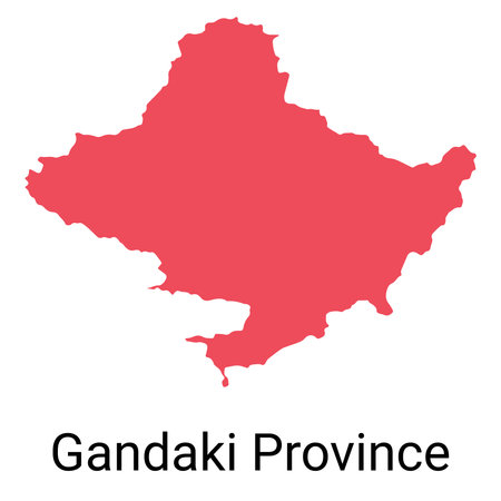 Map of Gandaki Province of Nepal also call Gandaki Pradesh. Vector Illustration.のイラスト素材