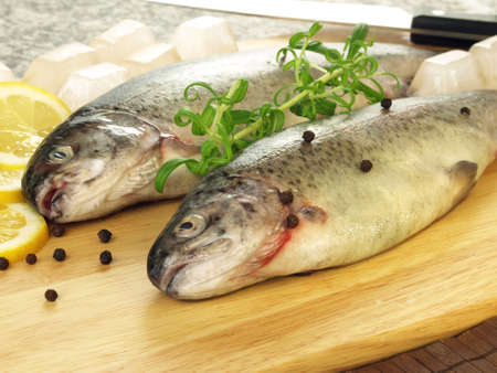 Raw nutritious and fresh fish for dinnerの写真素材