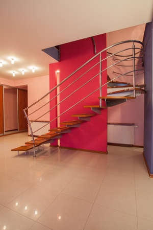 Amaranth house - Original stairs with crooked banisterの写真素材