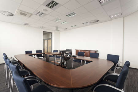 Huge round conference table in modern office