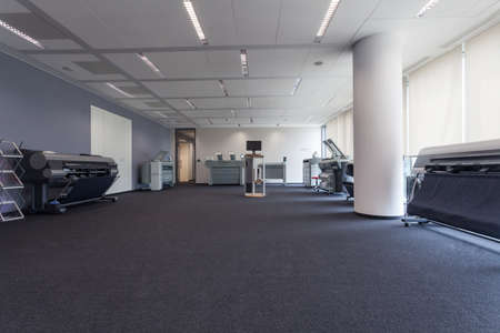 Interior of a printing company with special appliance