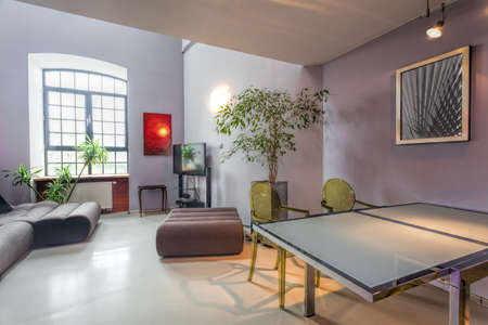 Interior of a modern house, living and dining room