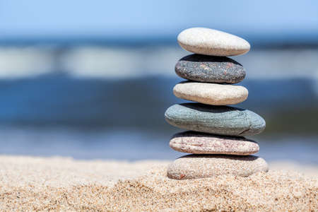 A pile of soft rocks at seasideの写真素材