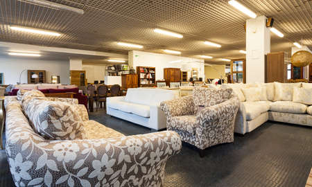 A big shop with various pieces of furnitureの写真素材