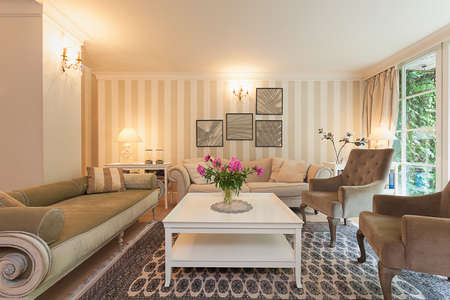 Vintage mansion - a retro design in an elegant living room