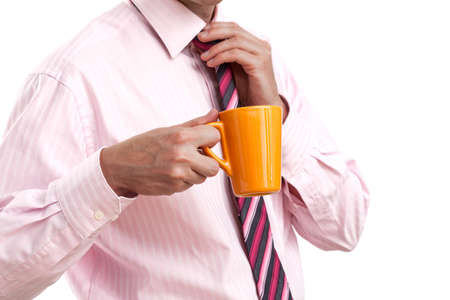 Time for relax with cup of coffee in workの写真素材