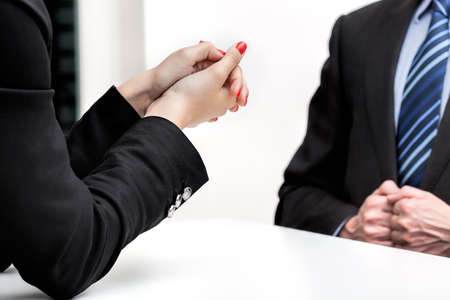 Woman hands and a business meeting, isolated