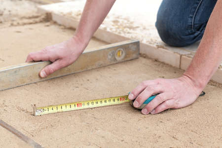 Building a terrace with level line and measure