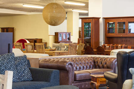 A shop with various pieces of furnitureの写真素材