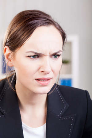Female office worker having problems at workの写真素材