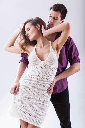 Sexual moments in relationship on isolated background