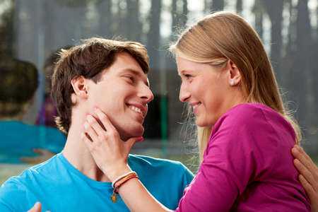 Young couple having happy free time together