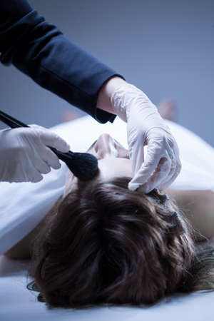 Posthumous cosmetics - preparation the body of the deceased for burialの写真素材