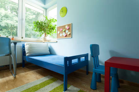 Horizontal view of a colorful kids roomの写真素材