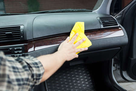 View of polishing car from the inside