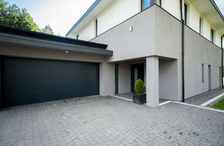 Horizontal view of garage from the outside