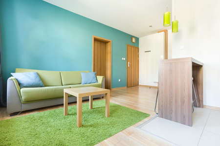 Horizontal interior of a modern studio houseの写真素材