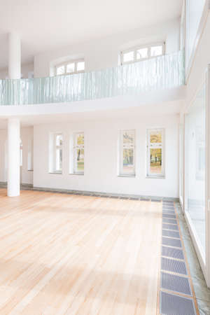 Vertical view of spacious and bright houseの写真素材