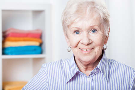 Portrait of older nice ladyの写真素材