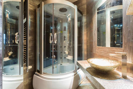 Interior of expensive bathroom in the houseの写真素材
