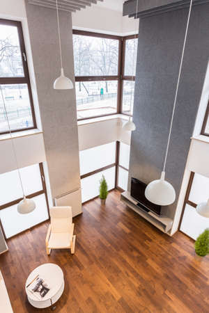 View from the top of new stylish apartment