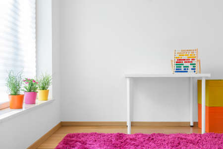 Horizontal view of very colorful child roomの写真素材